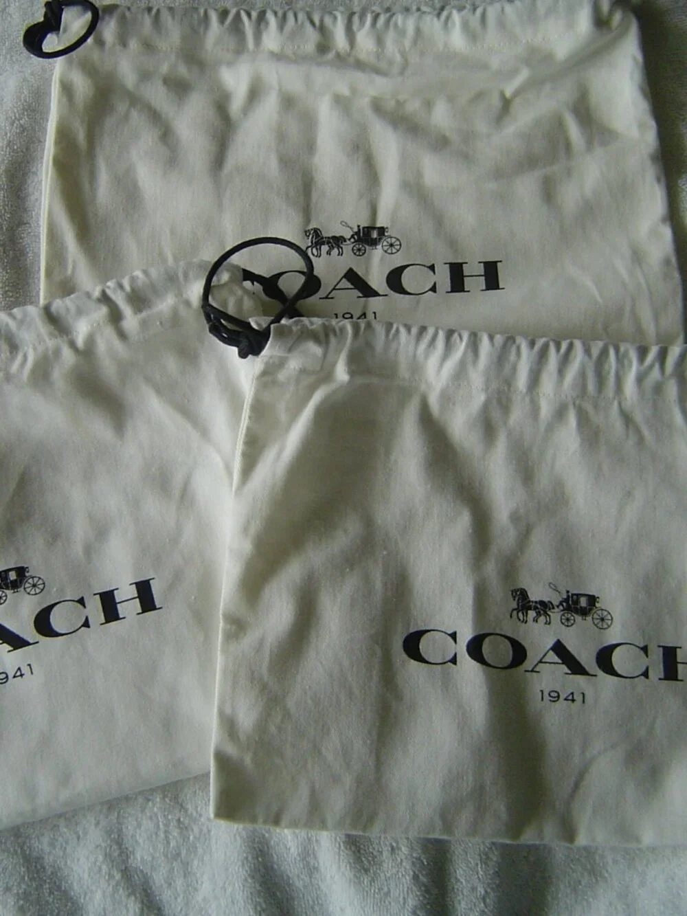 AUTHENTIC COACH LOT OF 3 COACH CANVAS DUST BAGS 12"X8" - Picture 4 of 9